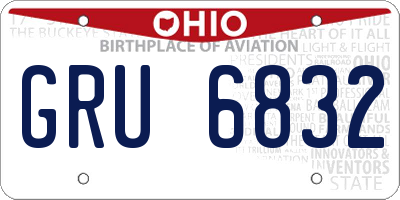OH license plate GRU6832