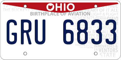 OH license plate GRU6833