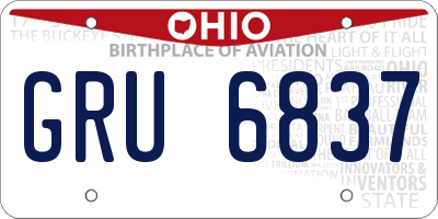OH license plate GRU6837