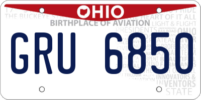 OH license plate GRU6850
