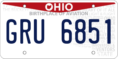 OH license plate GRU6851