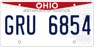 OH license plate GRU6854