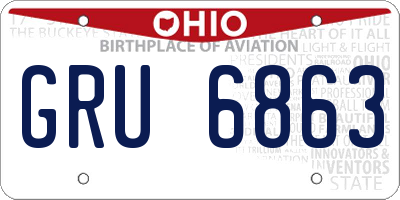 OH license plate GRU6863