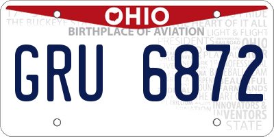 OH license plate GRU6872