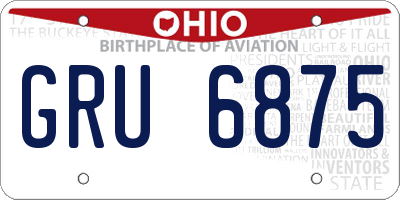 OH license plate GRU6875