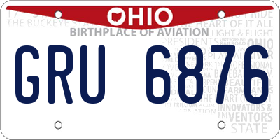 OH license plate GRU6876