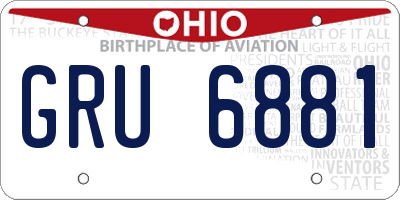 OH license plate GRU6881