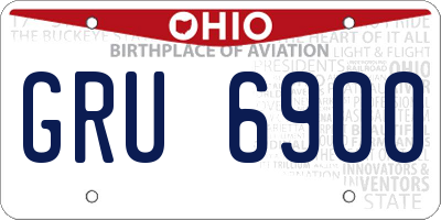 OH license plate GRU6900