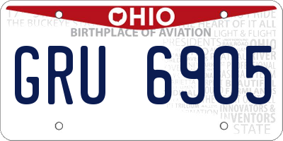 OH license plate GRU6905