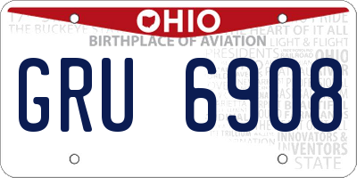 OH license plate GRU6908
