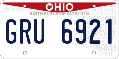 OH license plate GRU6921