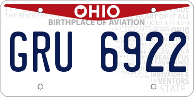OH license plate GRU6922