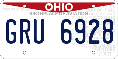 OH license plate GRU6928