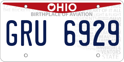 OH license plate GRU6929