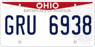 OH license plate GRU6938