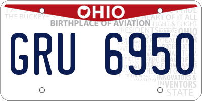 OH license plate GRU6950