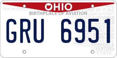 OH license plate GRU6951