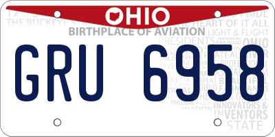 OH license plate GRU6958