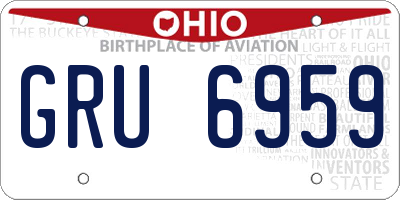 OH license plate GRU6959