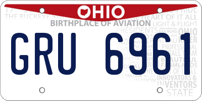 OH license plate GRU6961