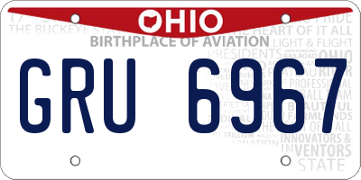 OH license plate GRU6967