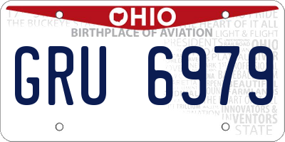 OH license plate GRU6979