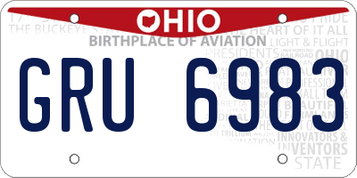 OH license plate GRU6983