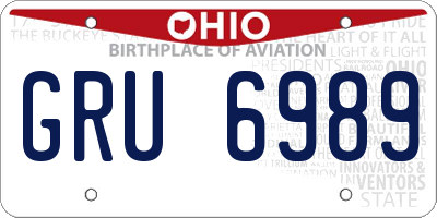 OH license plate GRU6989
