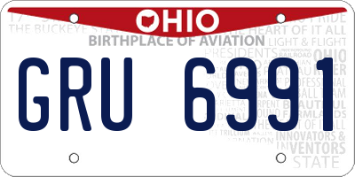 OH license plate GRU6991