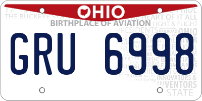 OH license plate GRU6998