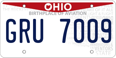 OH license plate GRU7009