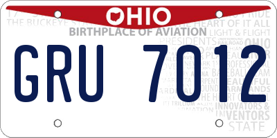 OH license plate GRU7012