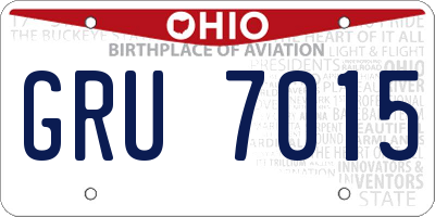OH license plate GRU7015