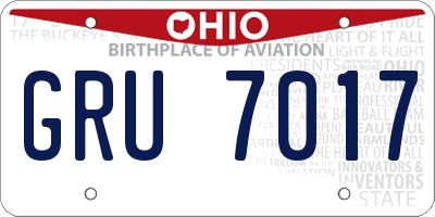 OH license plate GRU7017