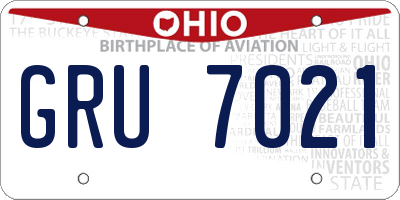 OH license plate GRU7021