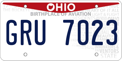 OH license plate GRU7023