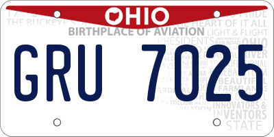OH license plate GRU7025