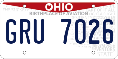 OH license plate GRU7026