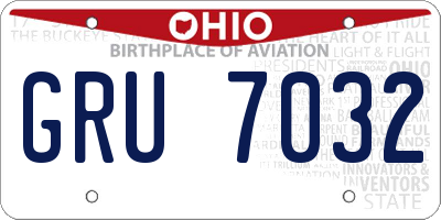 OH license plate GRU7032