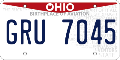 OH license plate GRU7045