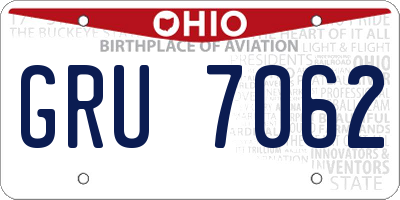 OH license plate GRU7062