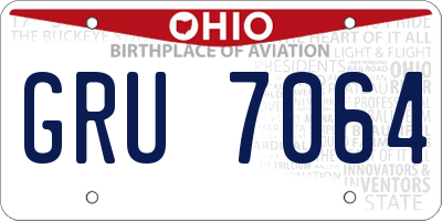 OH license plate GRU7064
