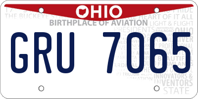 OH license plate GRU7065