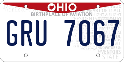 OH license plate GRU7067