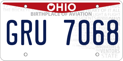 OH license plate GRU7068