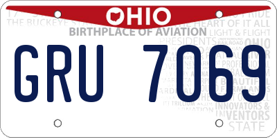 OH license plate GRU7069