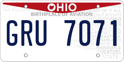 OH license plate GRU7071