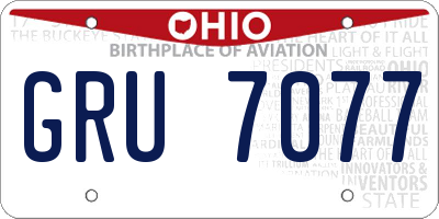 OH license plate GRU7077