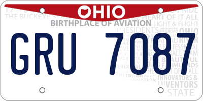 OH license plate GRU7087