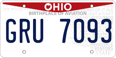 OH license plate GRU7093